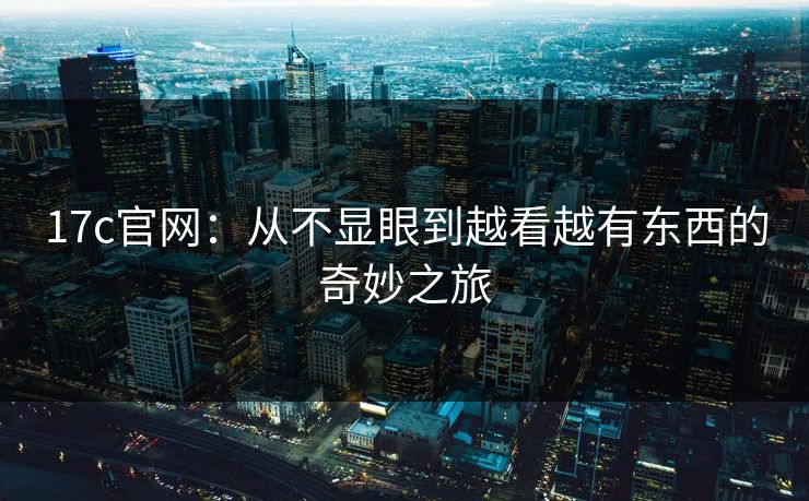 17c官网：从不显眼到越看越有东西的奇妙之旅